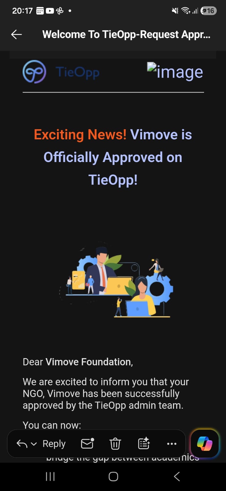 Vimove Approved on TieOpp